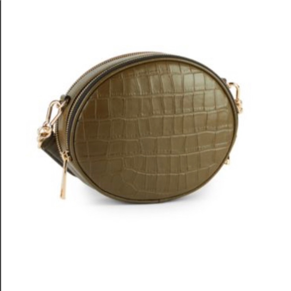 Rewind Croc-Embossed Leather Oval Crossbody - Picture 4 of 5